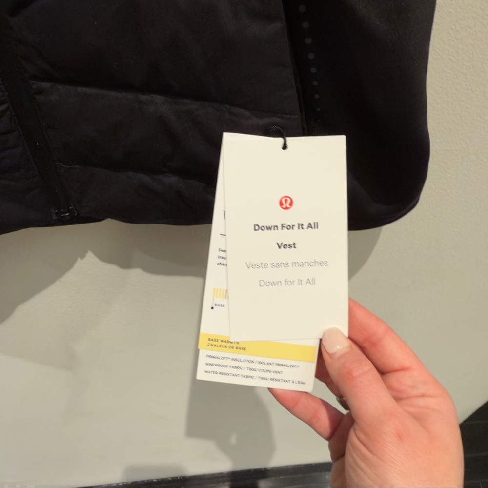 NWT - Lululemon Down For It All Vest Black Sleeveless Zip-Up - Picture 11 of 16